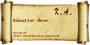 Künstler Áron névjegykártya